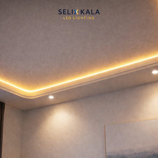 LED Neon Strip Light Slim 4x8mm | 24V IP65 | Dot-Free & Side Bend | Embedded (With Lip) led | Selix Kala