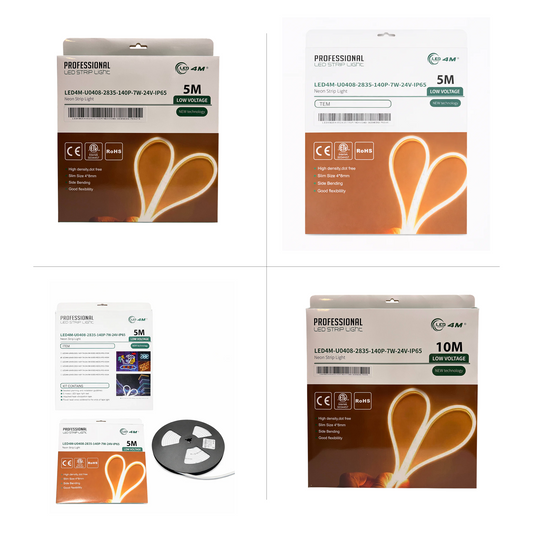 LED Neon Strip Light Slim 4x8mm | 24V IP65 | Dot-Free & Side Bend | Flat Surface | Selix Kala