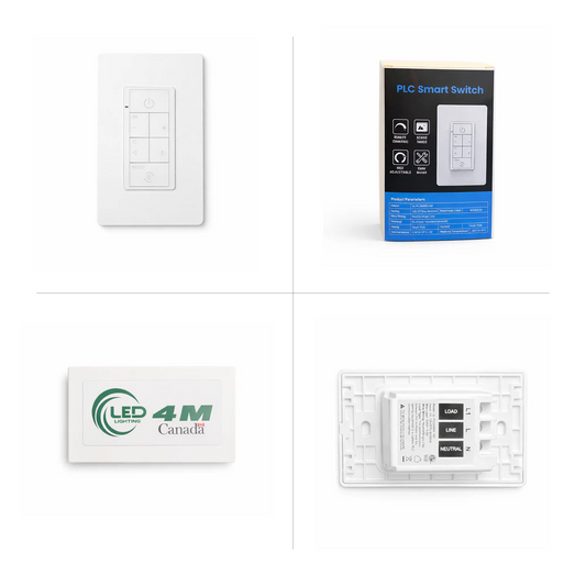 PLC Smart Touch Wall Switch - Dimmer & CCT Control, 90-277V (White) all | Selix Kala