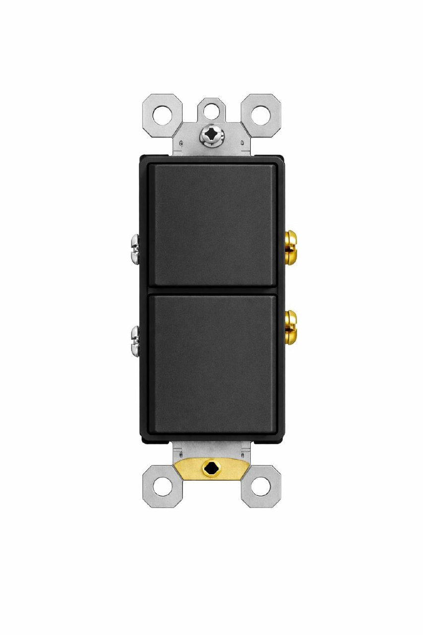 Decorator Rocker Light Switch 15A - Single Pole / 3-Way (Modern Paddle)