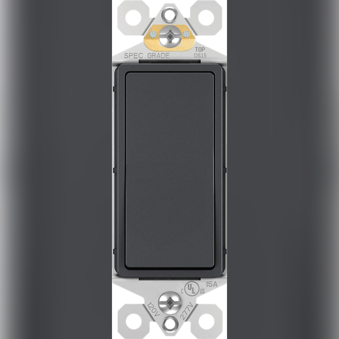 Decorator Rocker Light Switch 15A - Single Pole / 3-Way (Modern Paddle)
Black