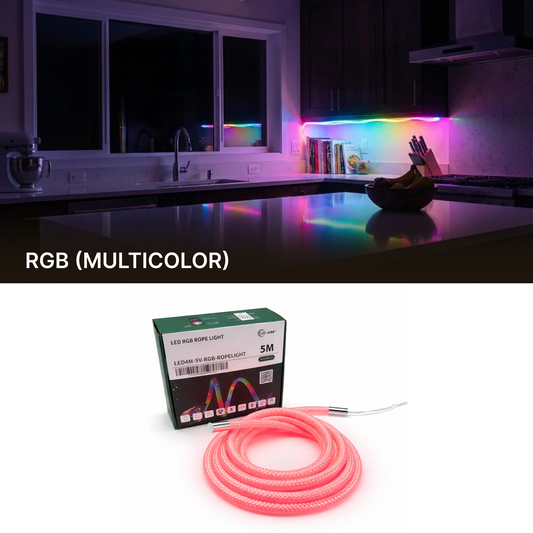 RGB LED Rope Light 5V - USB Powered Multicolor