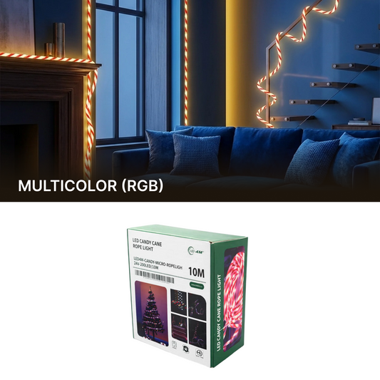 LED Strip Light 10m Candy Micro Rope Light - 8 Lighting Modes (Multicolor)