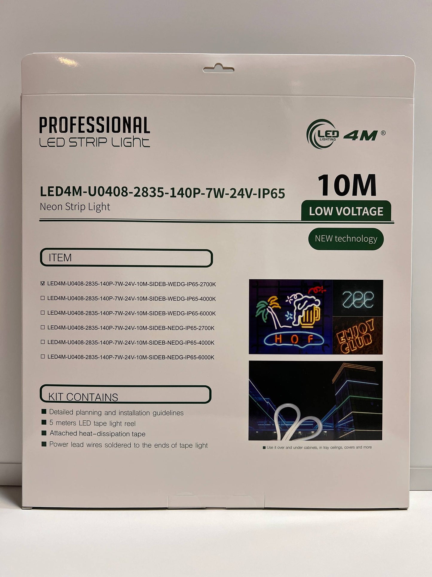 LED Neon Strip Light Slim 4x8mm | 24V IP65 | Dot-Free & Side Bend | Embedded (With Lip)