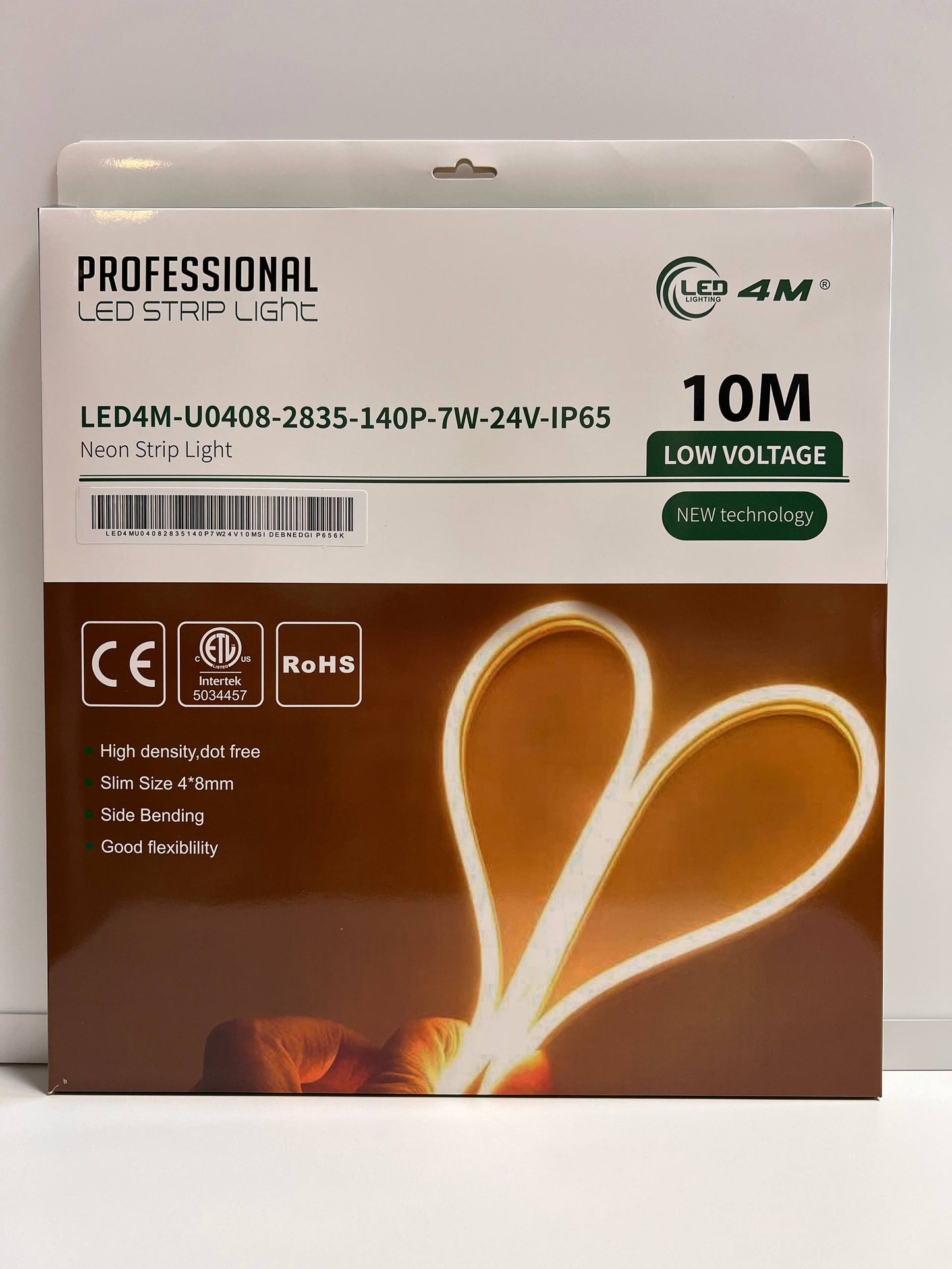 Box of LED strip light with branding and specifications