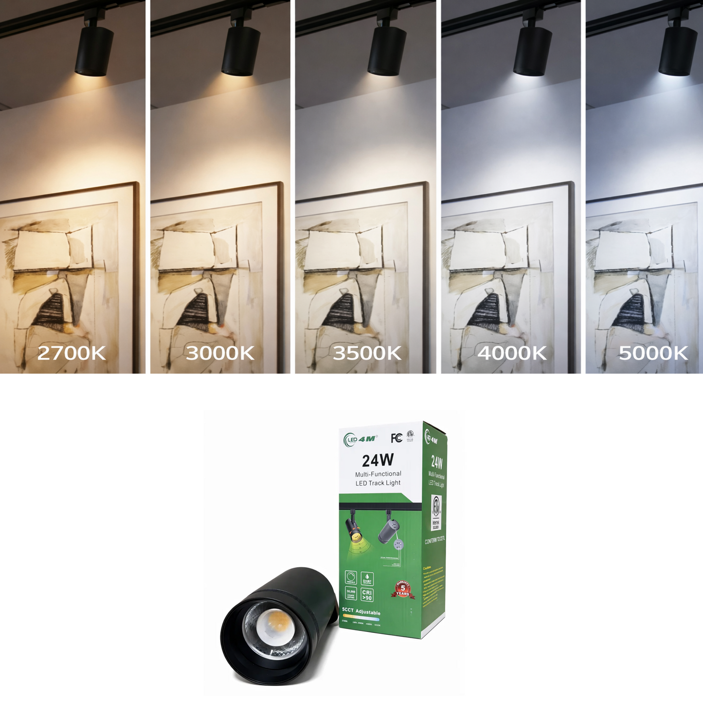 24W LED Track Light Head - Zoomable Beam (Black) options | Selix Kala
