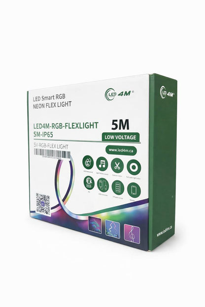 RGB Neon Flex LED Strip Light - 5M, IP65 Waterproof, USB Powered with Remote