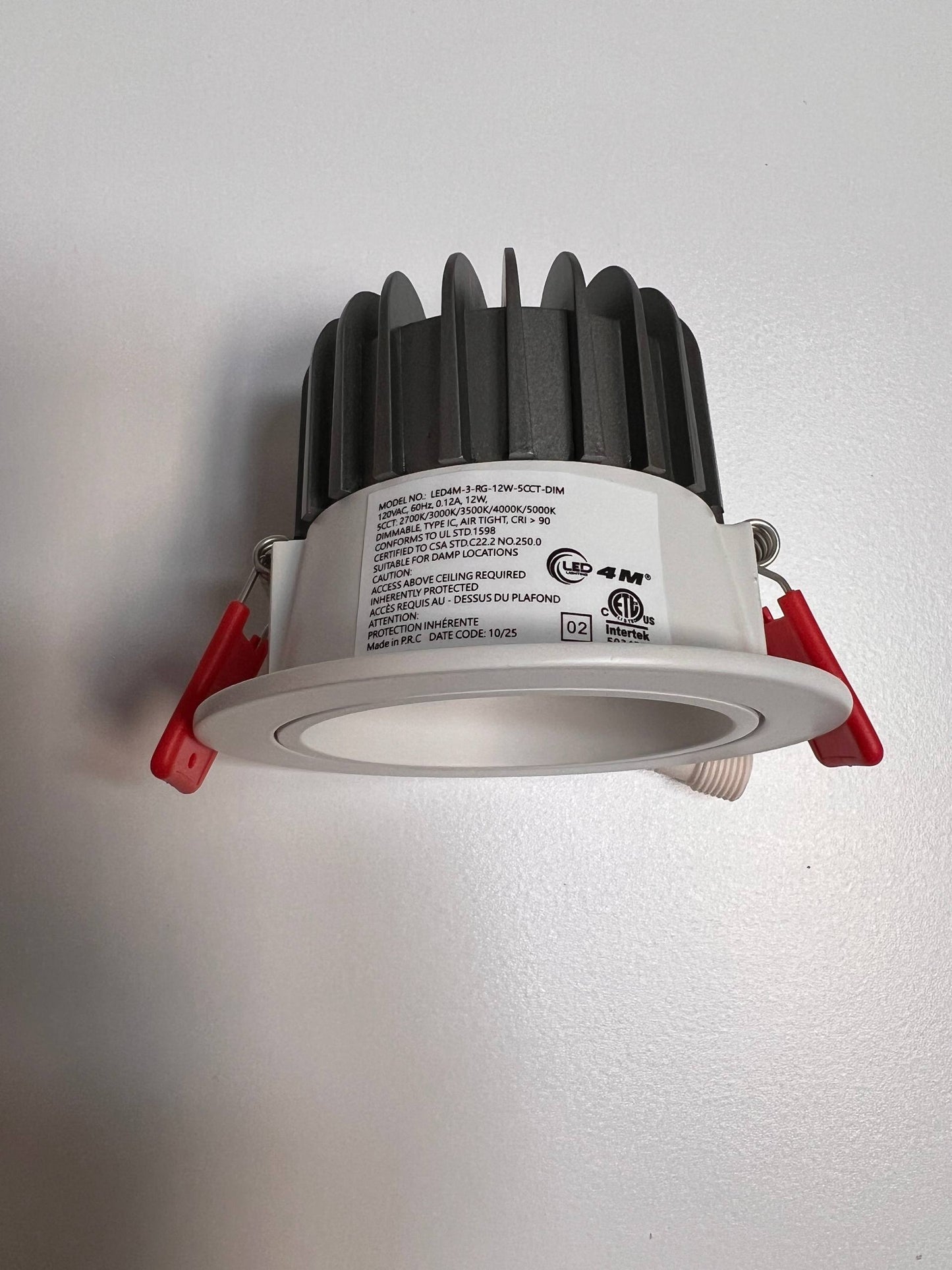 3″ Recessed LED Gimbal Light LED4M-3-RG-12W-5CCT-DIM