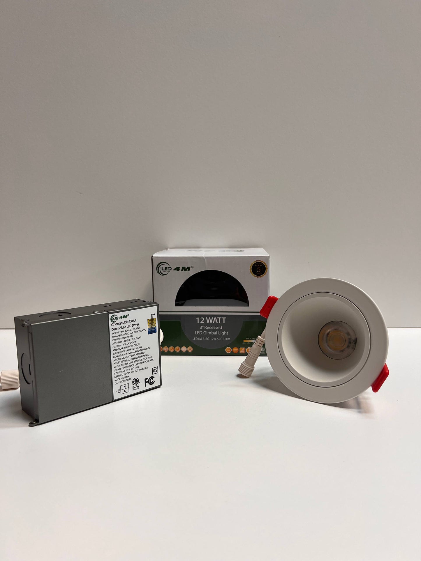 3″ Recessed LED Gimbal Light LED4M-3-RG-12W-5CCT-DIM