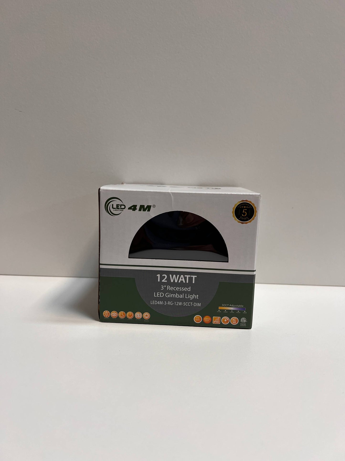 3″ Recessed LED Gimbal Light LED4M-3-RG-12W-5CCT-DIM