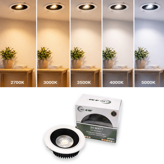 20-Pack 24W 5-Inch LED Gimbal Recessed Light - Adjustable Beam, 2000 Lumens, 5CCT (Black )