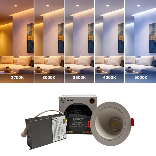 4″ Recessed LED Gimbal-4-RG-15W-5CCT-DIM | Selix Kala