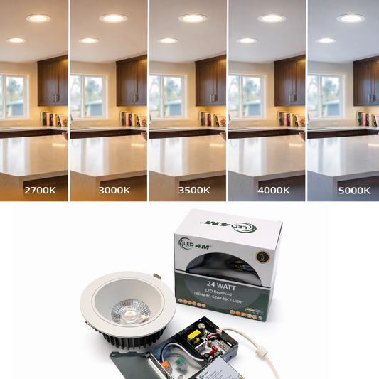 20-Pack 5-inch Gimbal LED Recessed Light - 24W 5-CCT Selectable (White)