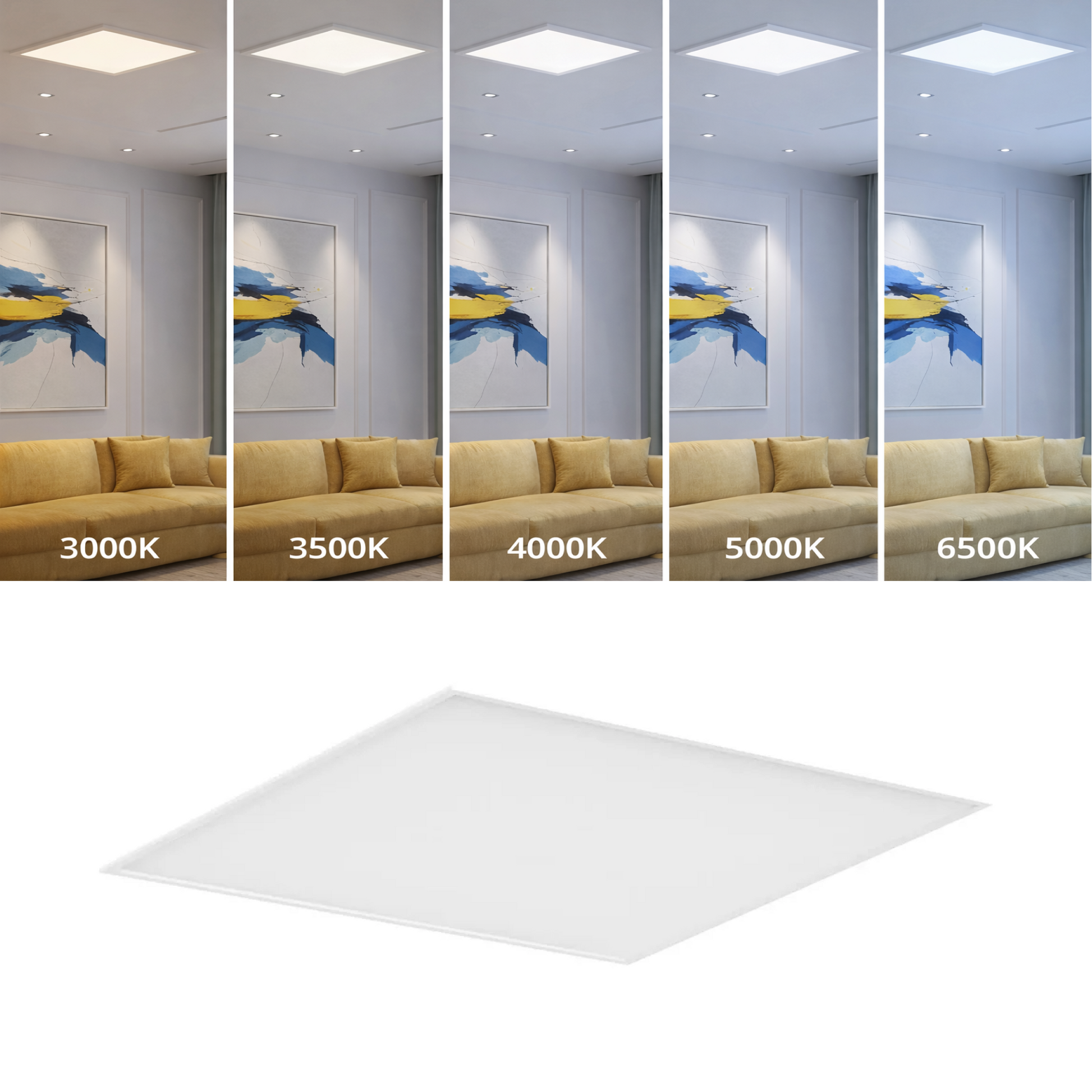 4-Pack 2x2 Jupiter LED Flat Panel - Wattage & CCT Selectable Sensor Base all | Selix Kala
