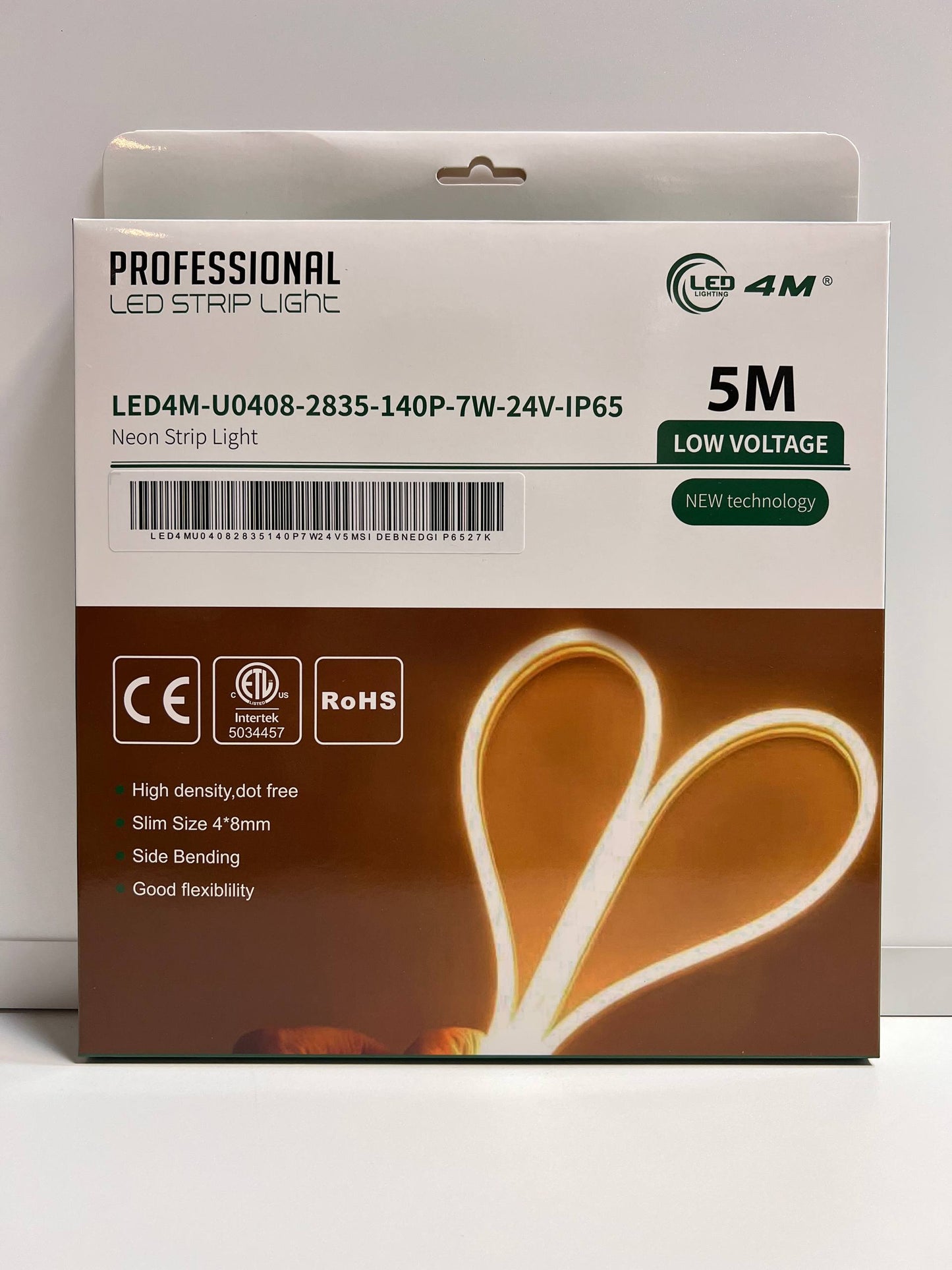 Box of LED strip light with branding and specifications