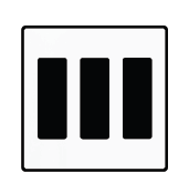 Screwless Wall Plate (Decorator Style) | Matte Finish
 Three black vertical bars inside a square with rounded corners | Selix kala