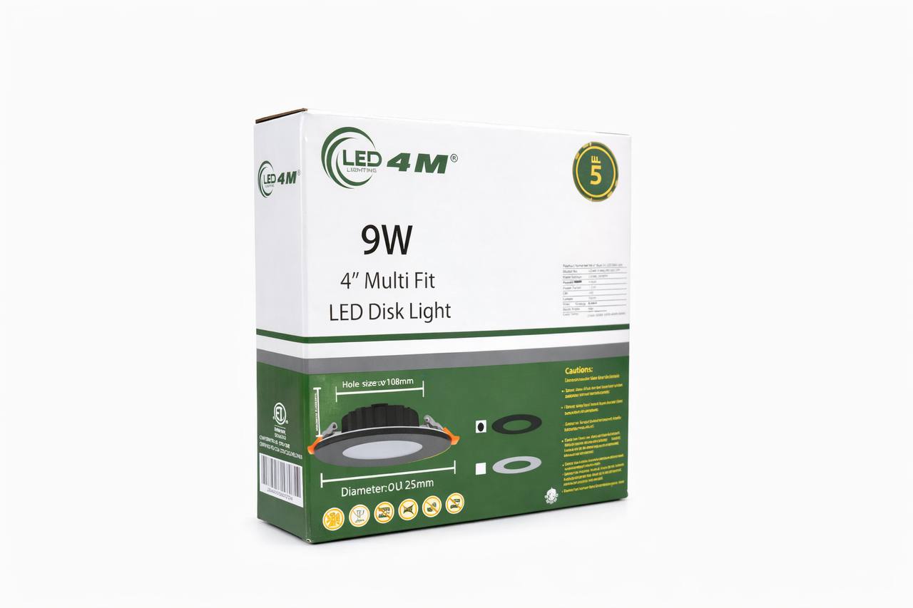 20-Pack 4-inch Multi-Fit LED Disk Light - 9W 5-CCT Selectable (Black)