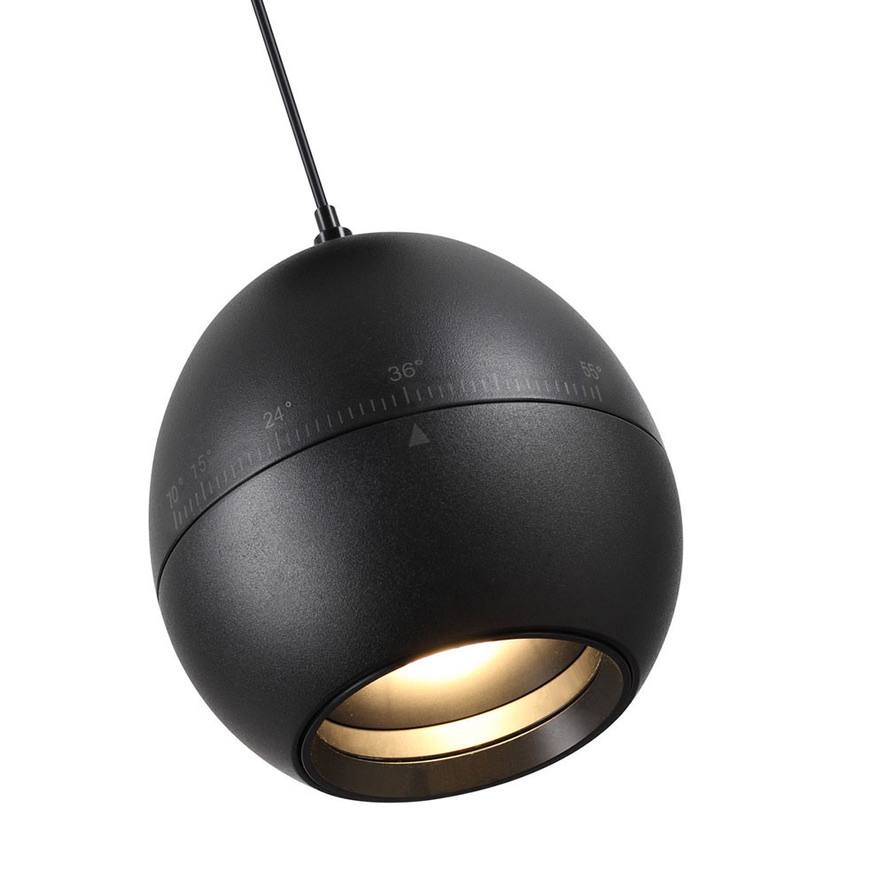 10W LED Hover Pendant Light - Zoomable Beam 10°-55°, 4000K Neutral (Black)