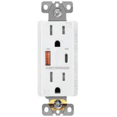 Decorator Wall Power Outlets | 15A | Standard, GFCI & USB Options
White