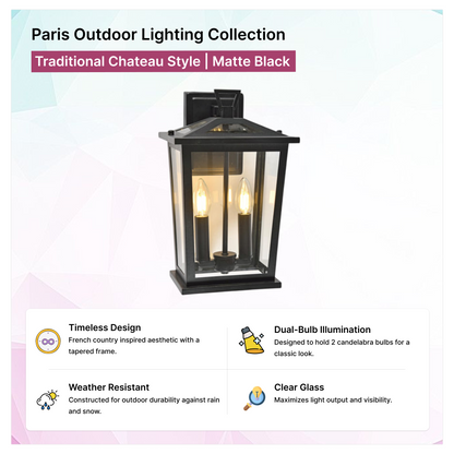 Paris Outdoor Lighting Collection | Traditional Chateau Style | Matte Black
Timeless Design