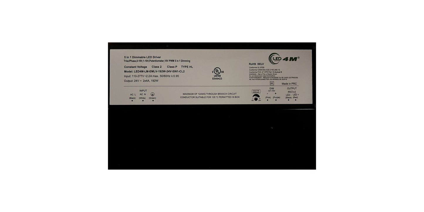LED Driver 150-288W - 24V 5-in-1 (Triac/0-10V/ELV)