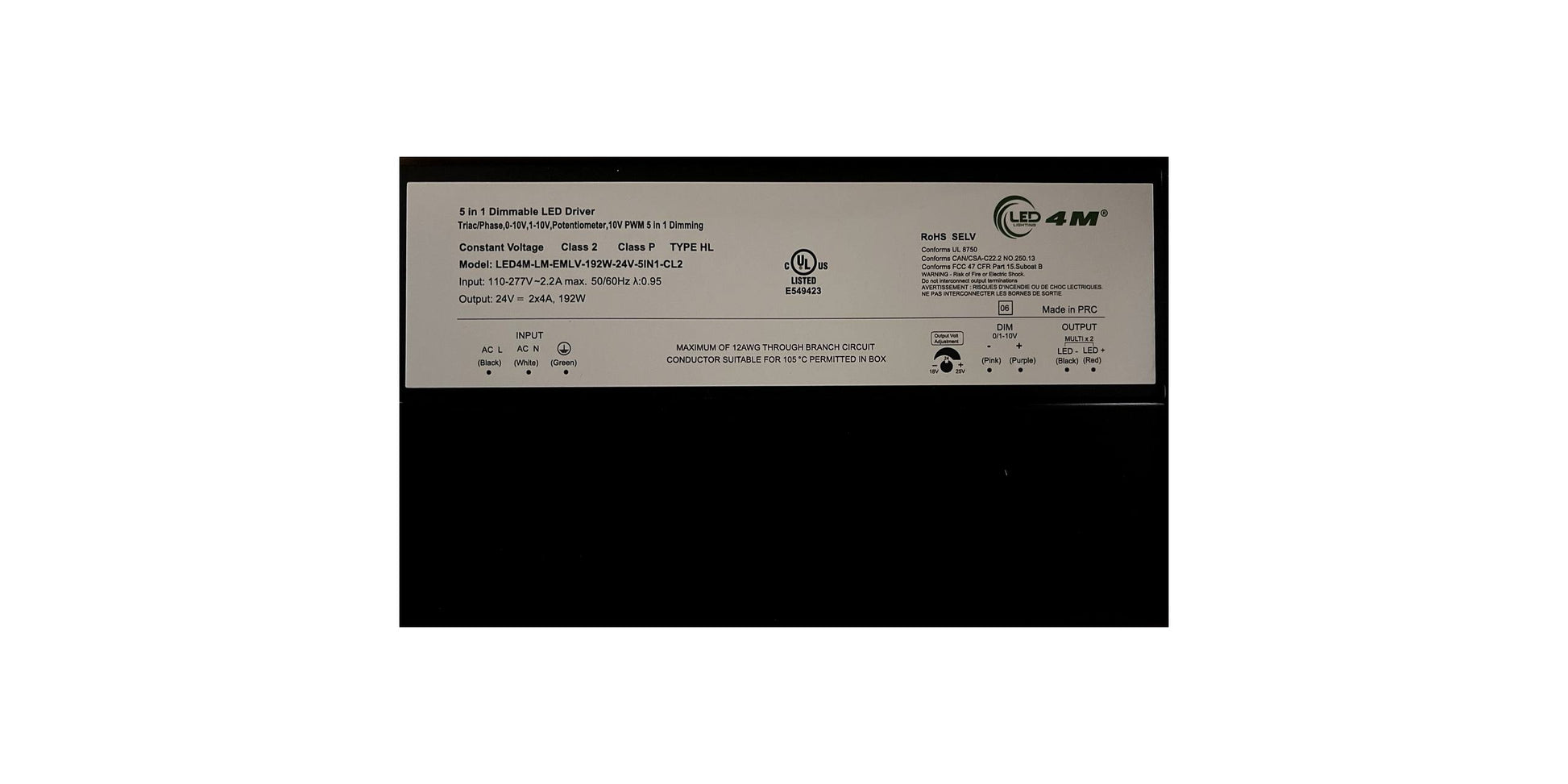 LED Driver 150-288W - 24V 5-in-1 (Triac/0-10V/ELV)