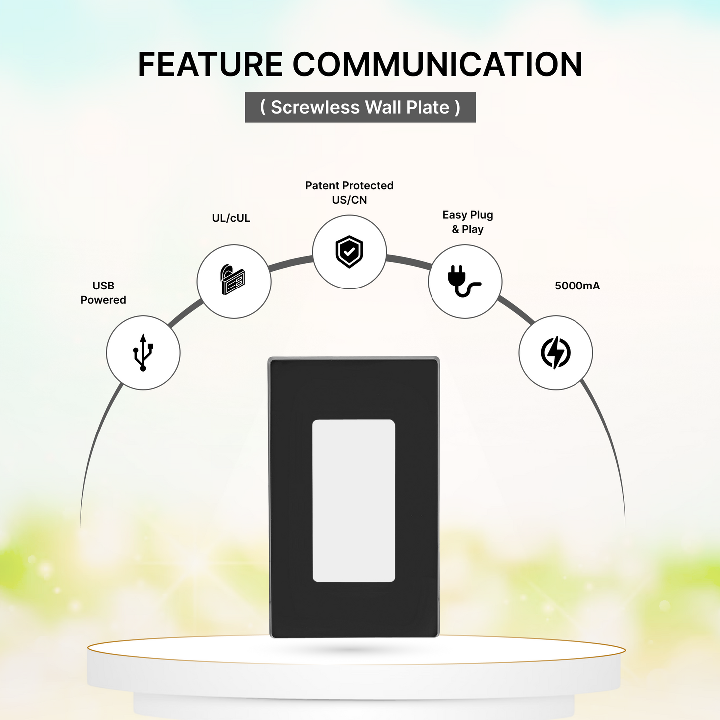 Screwless wall plate with features highlighted | Selix kala