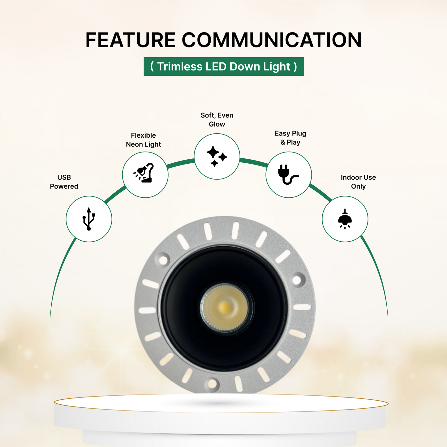3″ Trimless LED Down Light -12W-5CCT-DIM-feature-communication | Selix Kala