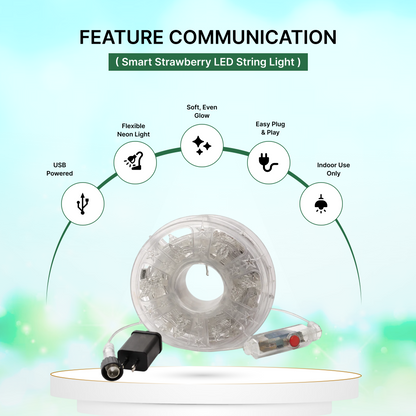 Smart Strawberry LED String Light 7m - 50 LEDs App Control (Multicolor)