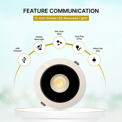 20-Pack 24W 5-Inch LED Gimbal Recessed Light - Adjustable Beam, 2000 Lumens, 5CCT (Black )