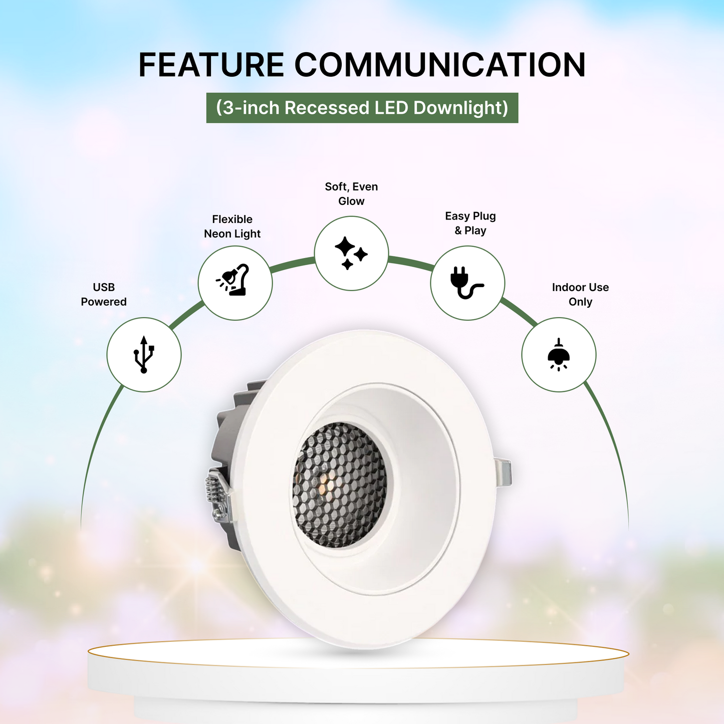 20-Pack 3-inch Recessed LED Downlight - 9W 5-CCT Selectable (White)