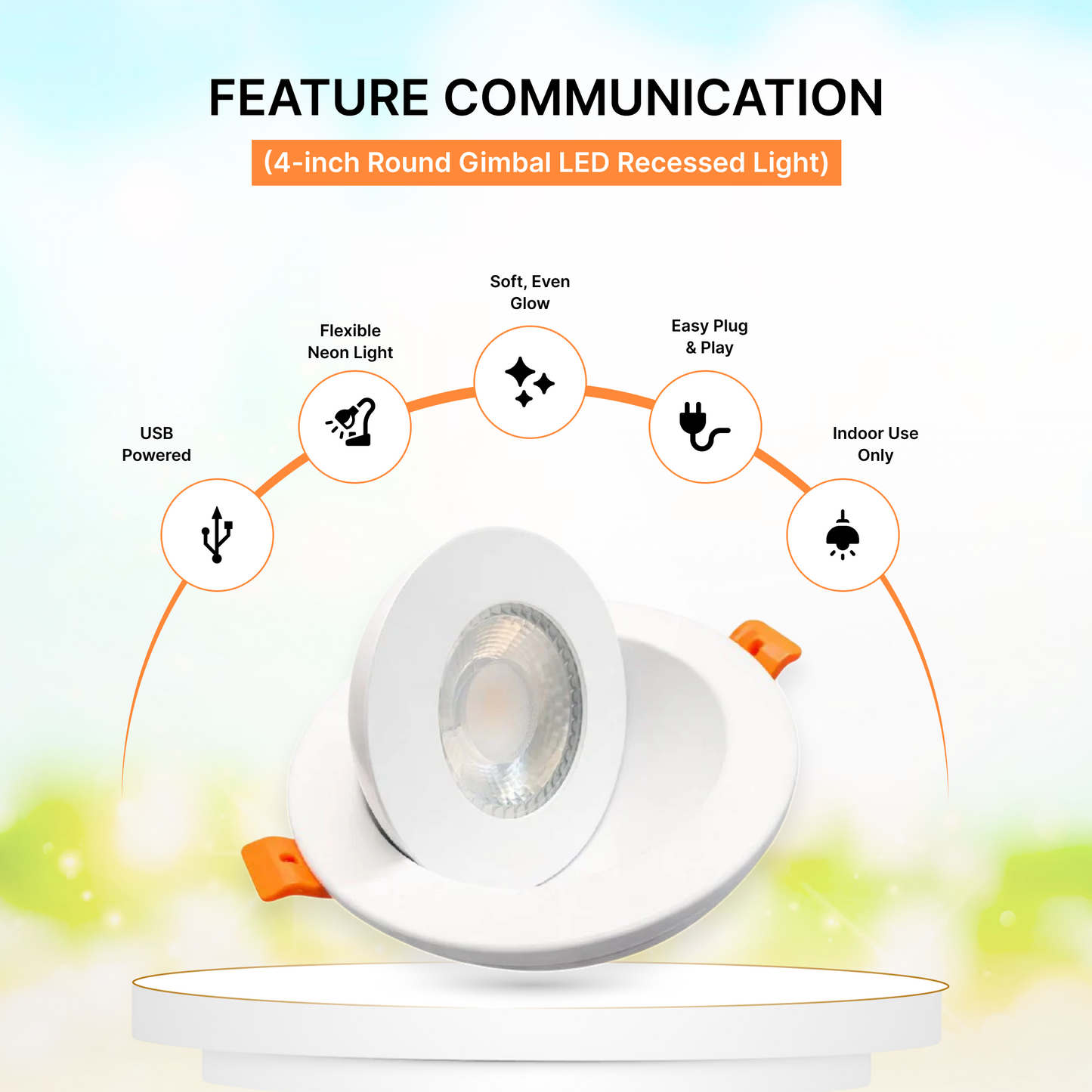 24-Pack 9W 4-Inch Round Gimbal LED Light - 360° Adjustable, 3CCT Selectable, IC Rated (White)