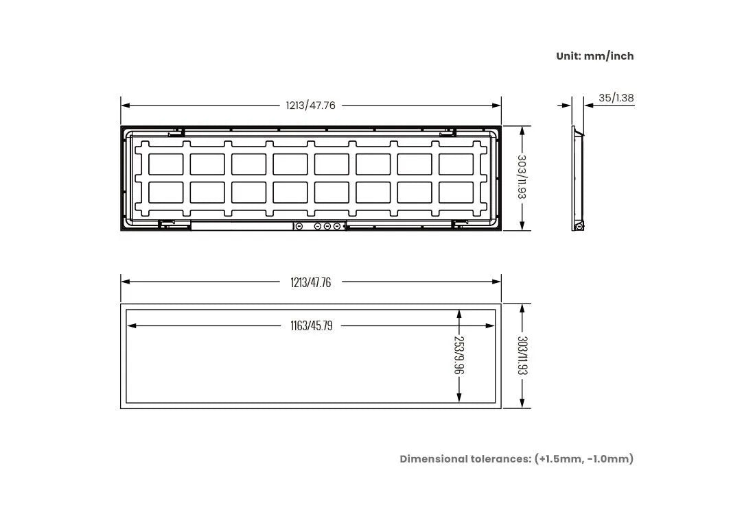 1x4 LED Backlit Flat Panel Light (4-Pack) | White Finish | Selectable CCT & Wattage | 0-10V Dimmable
