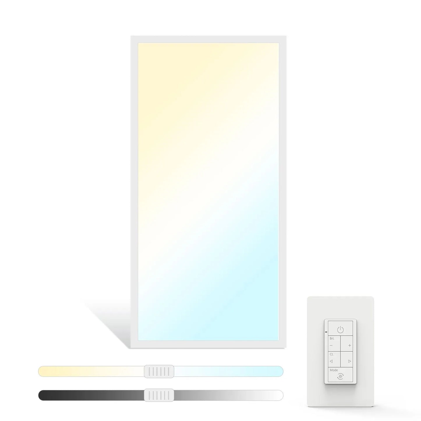 2x4 LED Backlit Flat Panel Light (4-Pack) | White Finish | Selectable CCT & Wattage | 0-10V Dimmable