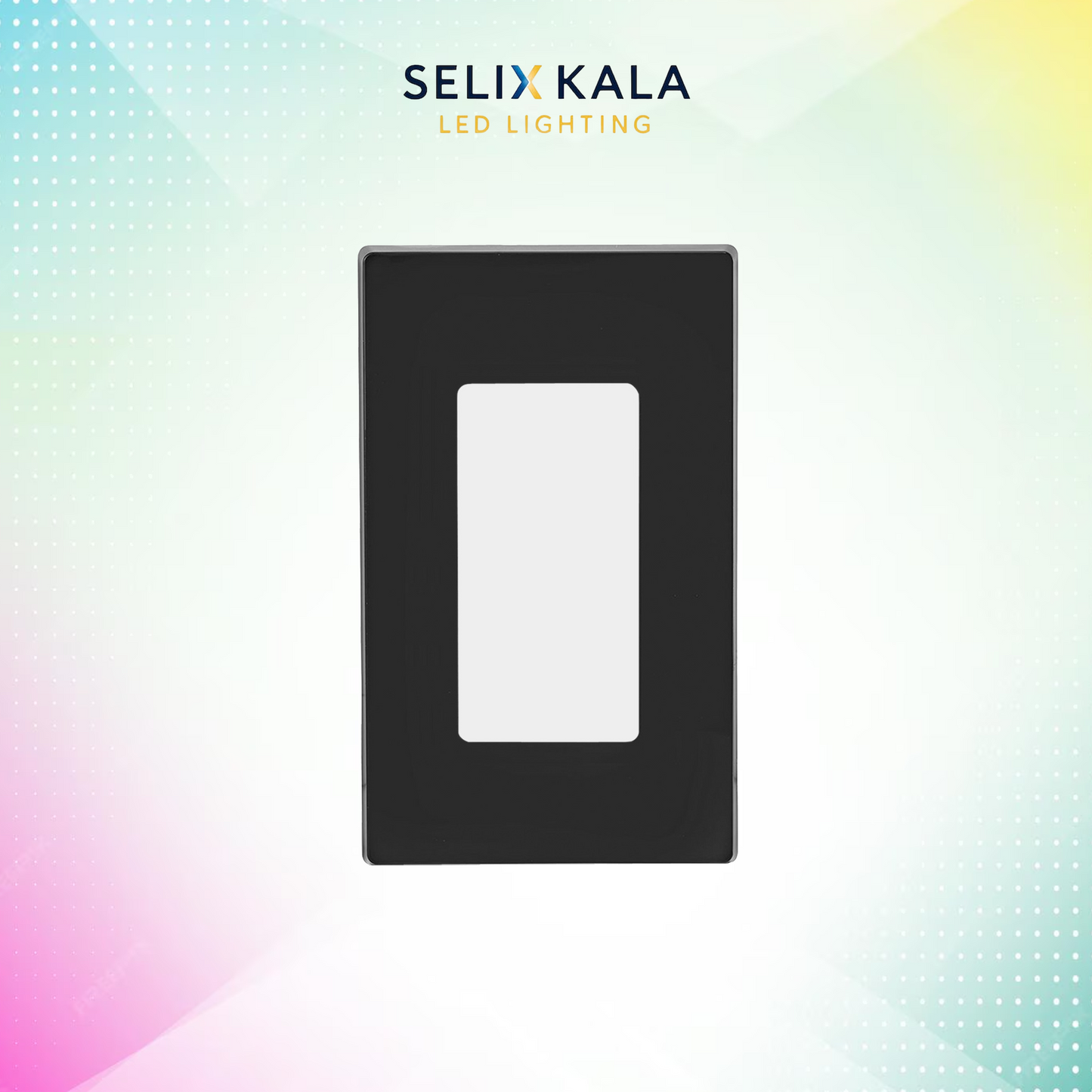 Black light switch cover with SELIX KALA branding | Selix kala