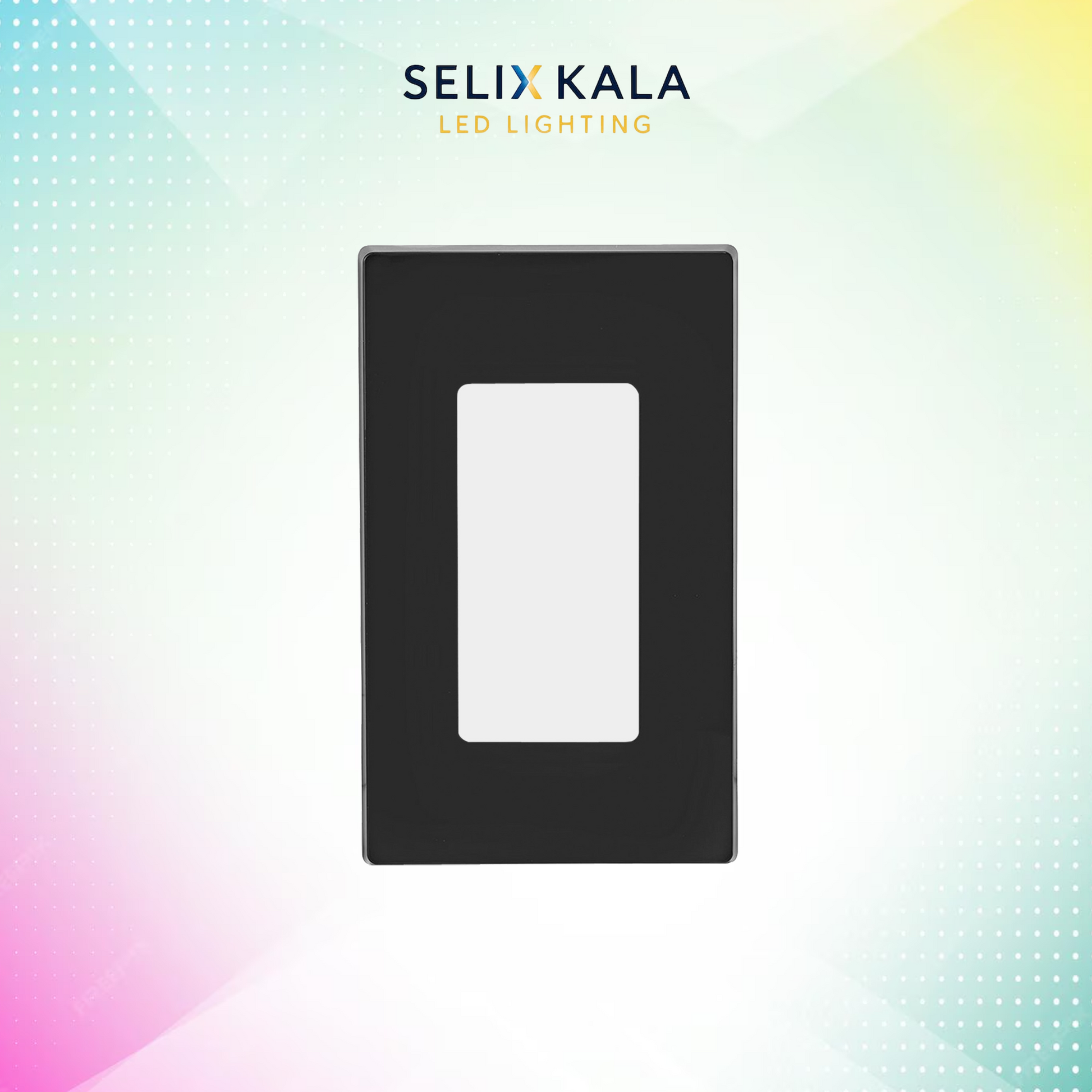 Black light switch cover with SELIX KALA branding | Selix kala