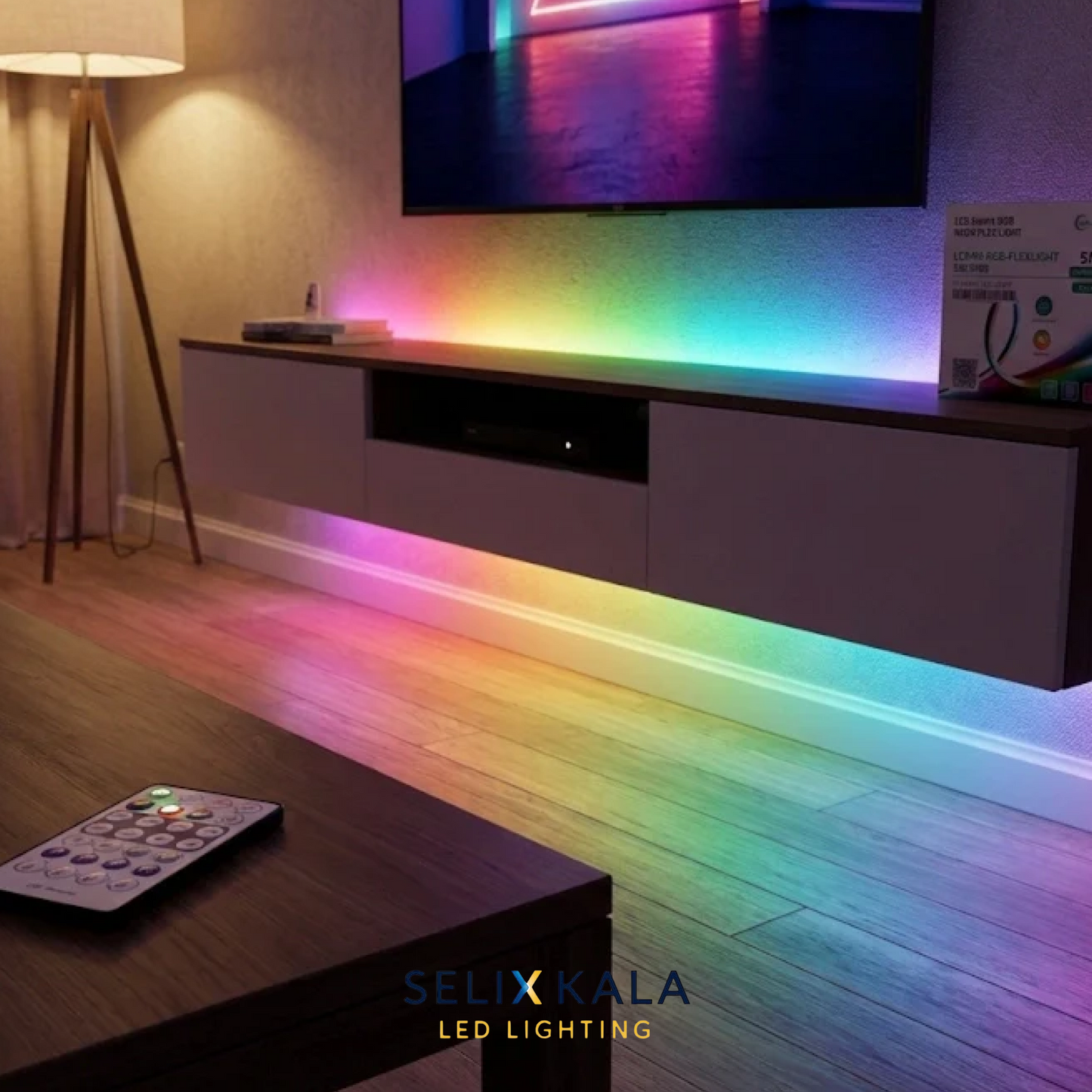 RGB Neon Flex LED Strip Light - 5M, IP65 Waterproof, USB Powered with Remote