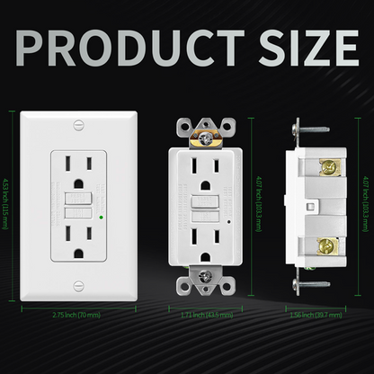 Decorator Wall Power Outlets | 15A | Standard, GFCI & USB Options
Product Size
