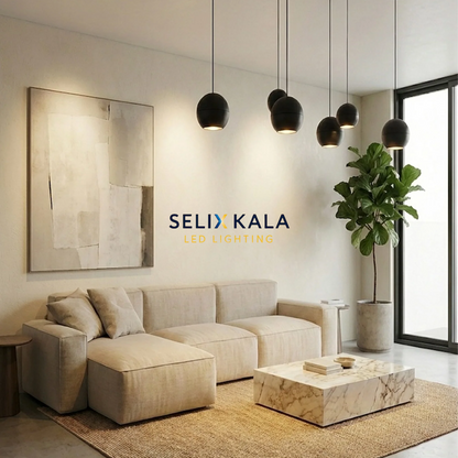 10W LED Hover Pendant Light - Zoomable Beam 10°-55°, 4000K Neutral (Black)