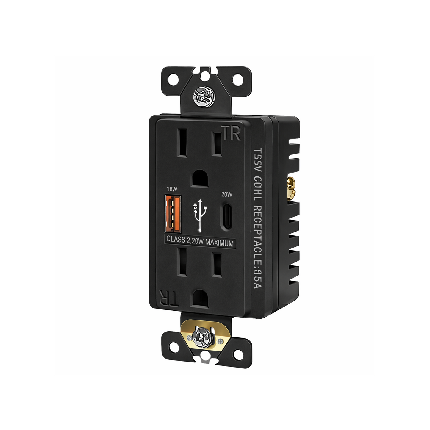 Decorator Wall Power Outlets | 15A | Standard, GFCI & USB Options
T55v
