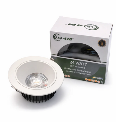 20-Pack 5-inch Gimbal LED Recessed Light - 24W 5-CCT Selectable (White)