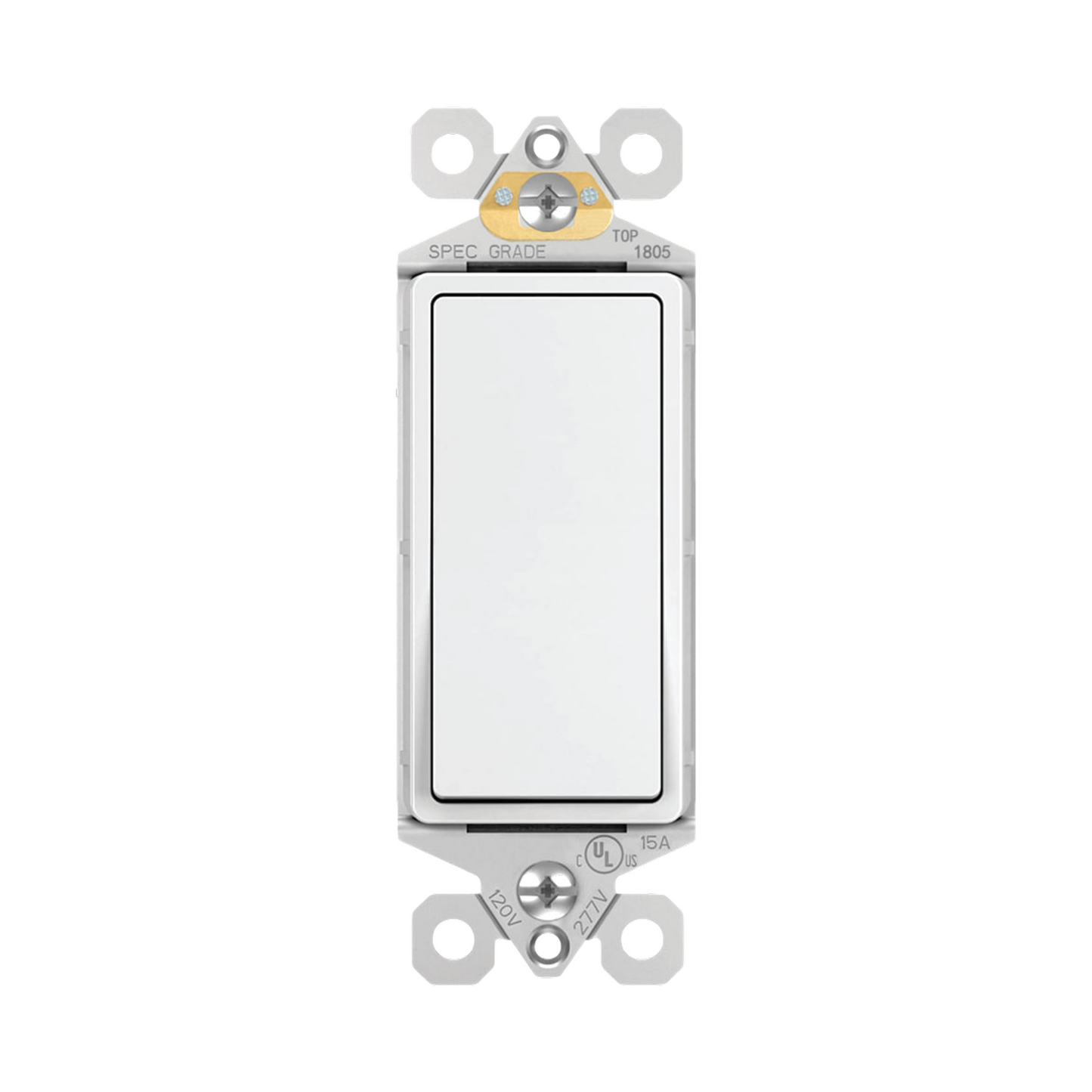 Decorator Rocker Light Switch 15A - Single Pole / 3-Way (Modern Paddle)
