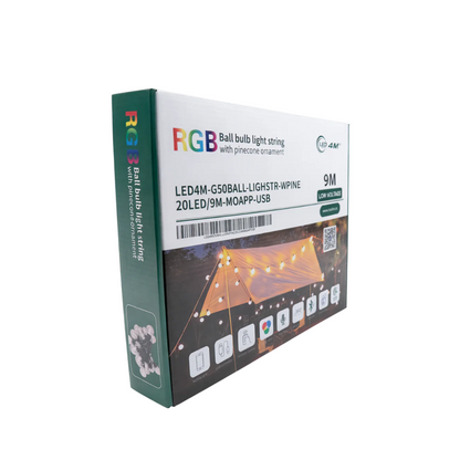 Smart G50 LED Globe String Light - 9M (30ft), 20 Bulbs, App & Remote Control, USB Powered