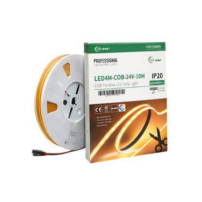 10M COB LED Strip Light - Dotless Continuous Glow, 24V Professional Grade, 12mm Cuttable (IP20)