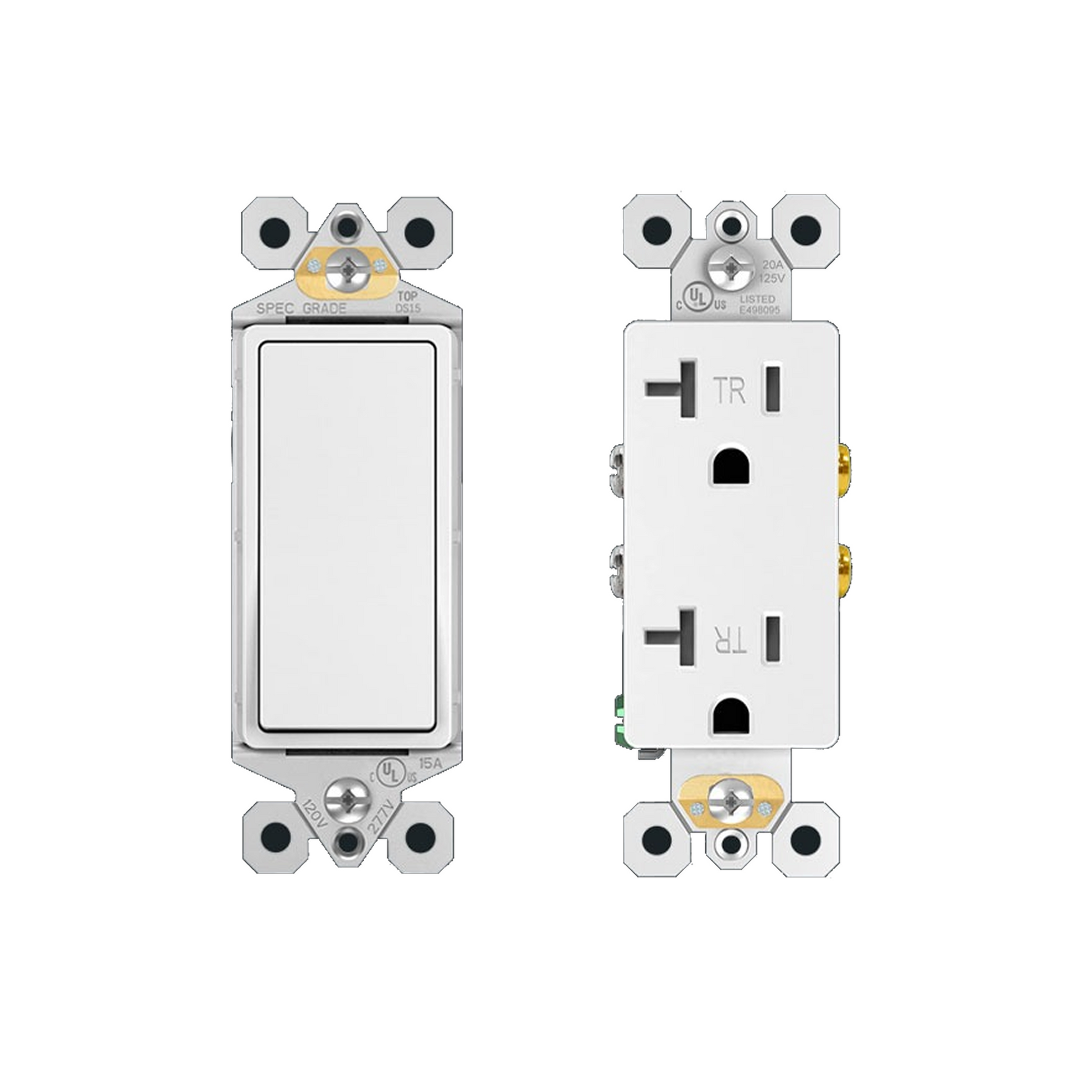 Decorator Rocker Light Switch 15A - Single Pole / 3-Way (Modern Paddle)
Packaging