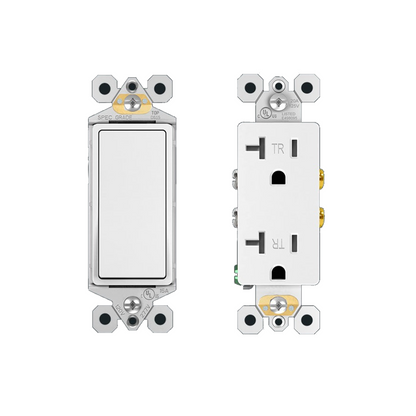 Decorator Rocker Light Switch 15A - Single Pole / 3-Way (Modern Paddle)
Packaging