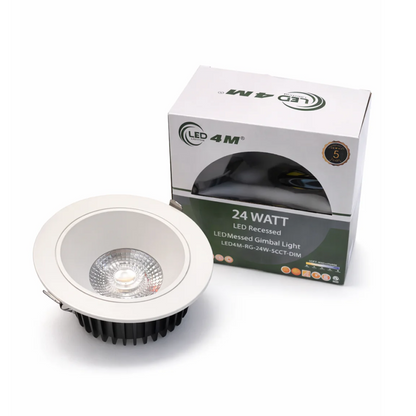 20-Pack 5-inch Gimbal LED Recessed Light - 24W 5-CCT Selectable (White)