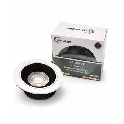 20-Pack 24W 5-Inch LED Gimbal Recessed Light - Adjustable Beam, 2000 Lumens, 5CCT (Black )