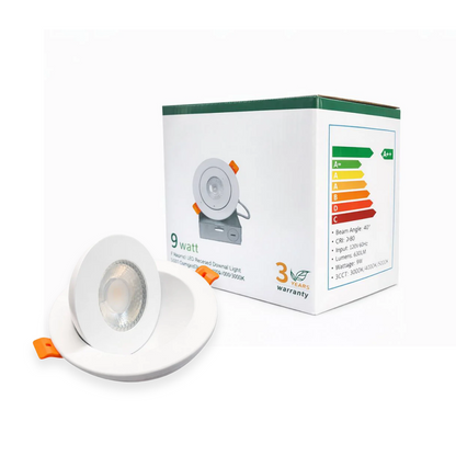 24-Pack 9W 4-Inch Round Gimbal LED Light - 360° Adjustable, 3CCT Selectable, IC Rated (White)