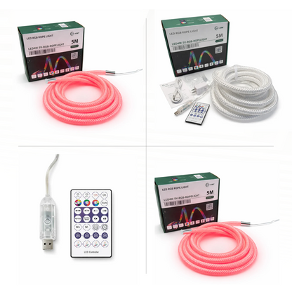 RGB LED Rope Light 5V - USB Powered Multicolor
